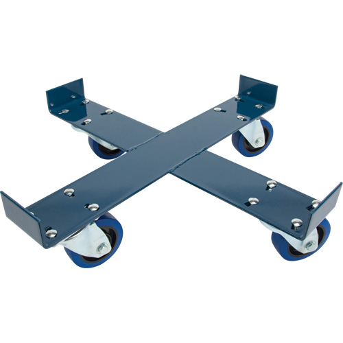 Drum Dolly, Steel, 1400 lbs. Capacity, 24" Diameter, Blue Elastic Casters Seaboard Timber Mart