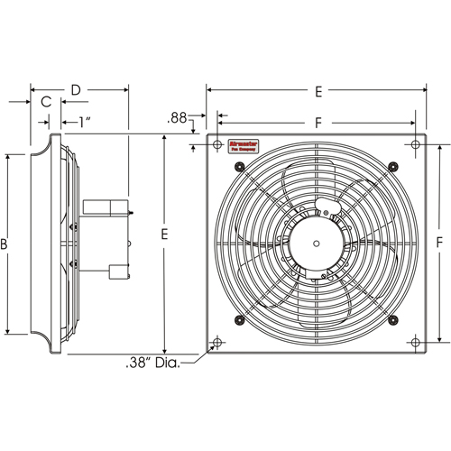 Ventilateurs muraux d'usage g&eacute;n&eacute;ral, Commercial, 2 vitesses, Diam&egrave;tre de 16" Seaboard Timber Mart