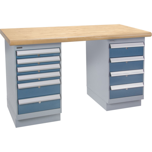 Pre-Designed Workbench, Dual Drawers, 2500 lbs. Cap., 72" W x 36" D, 34" H Seaboard Timber Mart