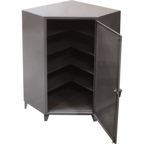Corner Cabinets, Steel, 4 Shelves, 72" H x 48" W x 24" D, Grey Seaboard Timber Mart