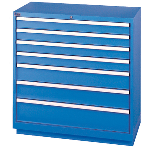 Armoires de rangement avec tiroirs, 7 tiroirs, 40-1/4" la x 22-1/2" p x 41-3/4" h, Bleu brillant Seaboard Timber Mart
