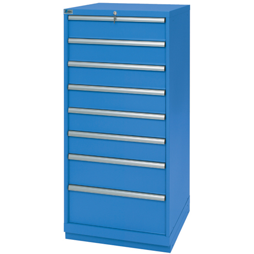 Drawer Cabinets, 8 Drawers, 28-1/4" W x 28-1/2" D x 59-1/2" H, Bright blue Seaboard Timber Mart