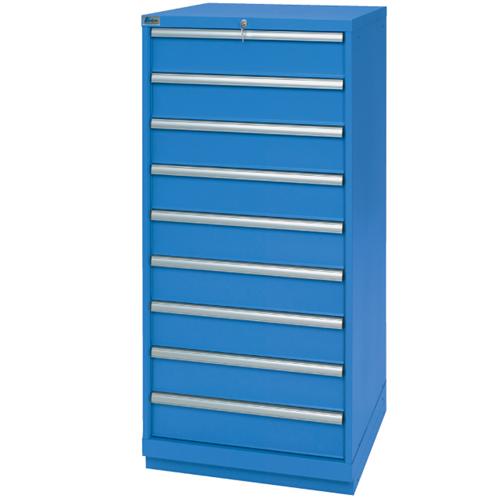Drawer Cabinets, 9 Drawers, 28-1/4" W x 28-1/2" D x 59-1/2" H, Bright blue Seaboard Timber Mart