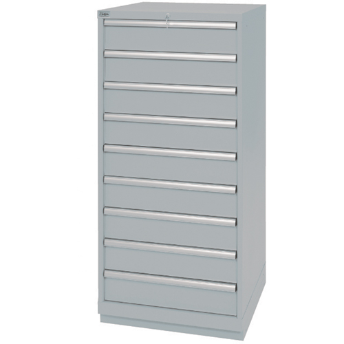 Drawer Cabinets, 9 Drawers, 28-1/4" W x 28-1/2" D x 59-1/2" H, Grey Seaboard Timber Mart