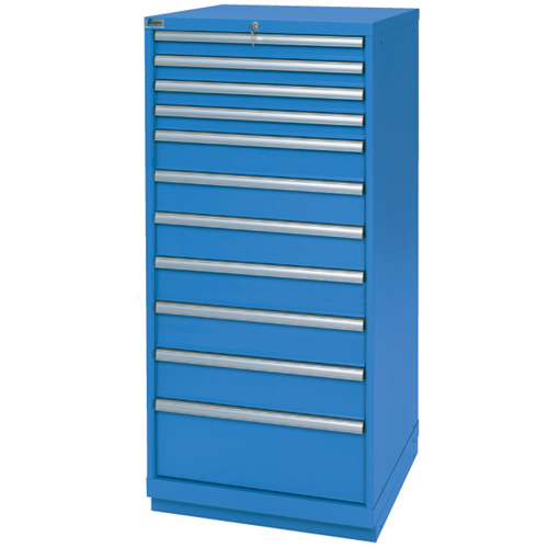 Drawer Cabinets, 11 Drawers, 28-1/4" W x 28-1/2" D x 59-1/2" H, Bright blue Seaboard Timber Mart