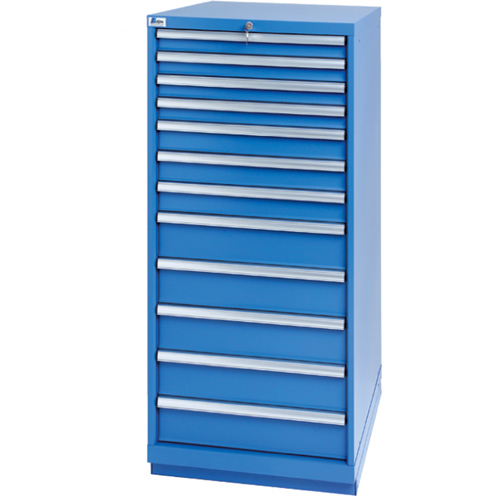Armoires de rangement avec tiroirs, 12 tiroirs, 28-1/4" la x 28-1/2" p x 59-1/2" h, Bleu brillant Seaboard Timber Mart