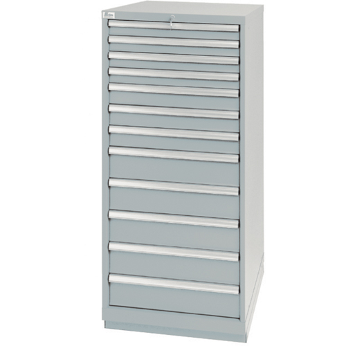 Drawer Cabinets, 12 Drawers, 28-1/4" W x 28-1/2" D x 59-1/2" H, Grey Seaboard Timber Mart