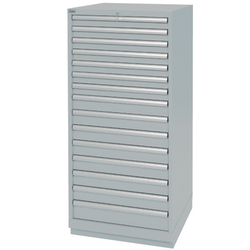 Drawer Cabinets, 15 Drawers, 28-1/4" W x 28-1/2" D x 59-1/2" H, Grey Seaboard Timber Mart