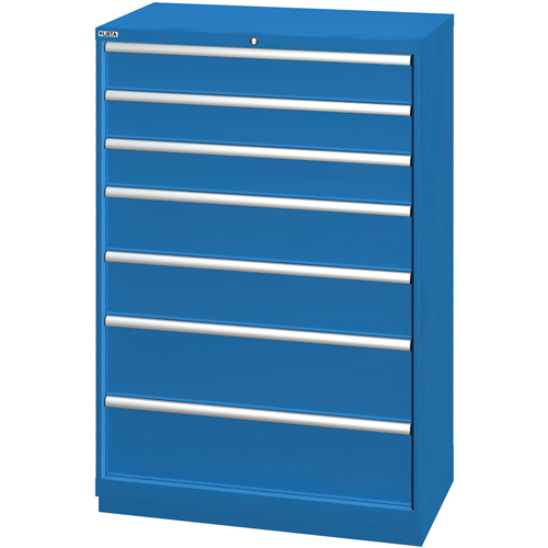 Drawer Cabinets, 7 Drawers, 40-1/4" W x 22-1/2" D x 59-1/2" H, Bright blue Seaboard Timber Mart