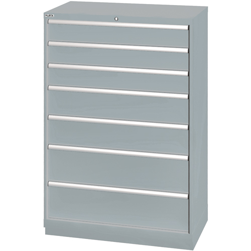 Drawer Cabinets, 7 Drawers, 40-1/4" W x 22-1/2" D x 59-1/2" H, Grey Seaboard Timber Mart