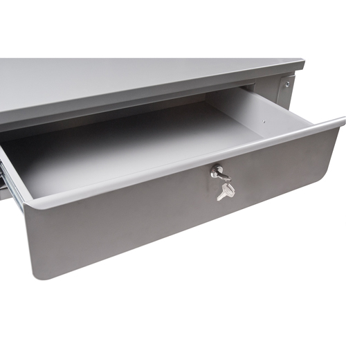 Wall-Mounted Shop Desk, 34-1/2" W x 28" D x 31" H, Grey Seaboard Timber Mart