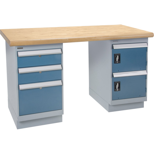 Heavy-Duty Workbench, Door & Drawers, 1500 lbs. Cap., 60" W x 36" D, 34" H Seaboard Timber Mart