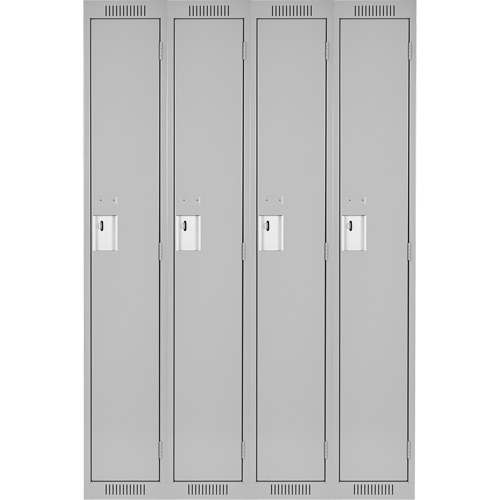 Clean Line Lockers, Bank of 4, 48" x 18" x 72", Steel, Grey, Rivet (Assembled) Seaboard Timber Mart