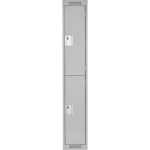 Clean Line Lockers, 2 -tier, Bank of 2, 24" x 18" x 72", Steel, Grey, Rivet (Assembled) Seaboard Timber Mart