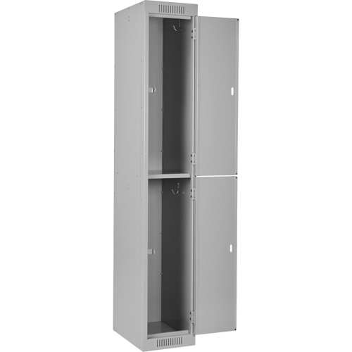 Clean Line Lockers, 2 -tier, Bank of 3, 36" x 18" x 72", Steel, Grey, Rivet (Assembled) Seaboard Timber Mart