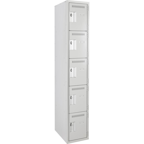 Assembled Clean Line Personal Effects Lockers, 5 -tier, 15" x 72" x 12", Steel Seaboard Timber Mart