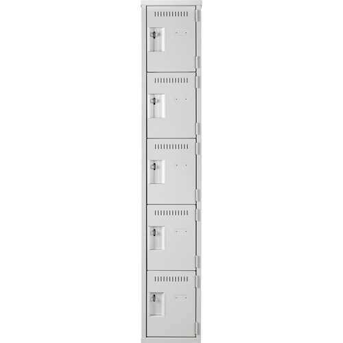 Assembled Clean Line Personal Effects Lockers, 5 -tier, 15" x 72" x 12", Steel Seaboard Timber Mart