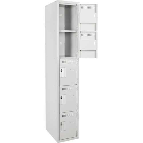 Assembled Clean Line Personal Effects Lockers, 5 -tier, 15" x 72" x 12", Steel Seaboard Timber Mart