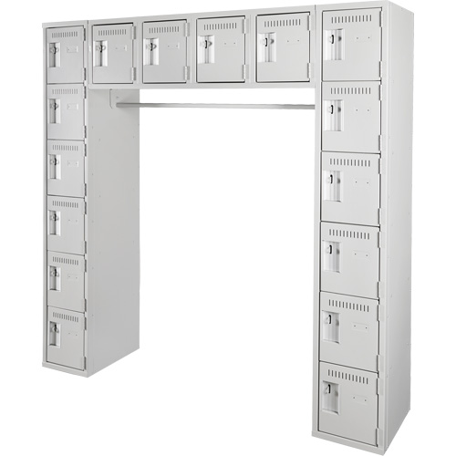 Assembled Archettes Clean Line Economy Lockers, 16 -tier, Bank of 3, 18" x 72" x 12", Steel Seaboard Timber Mart