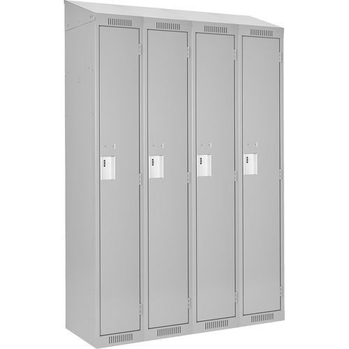 Clean Line Lockers, Bank of 4, 48" x 18" x 78", Steel, Grey, Rivet (Assembled) Seaboard Timber Mart