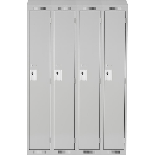 Clean Line Lockers, Bank of 4, 48" x 18" x 78", Steel, Grey, Rivet (Assembled) Seaboard Timber Mart