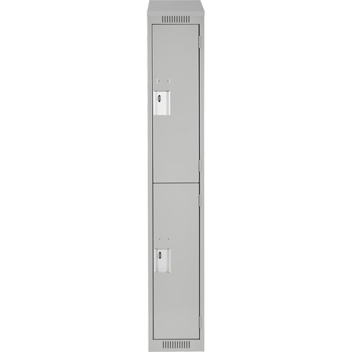 Clean Line Lockers, 2 -tier, 12" x 18" x 78", Steel, Grey, Rivet (Assembled) Seaboard Timber Mart