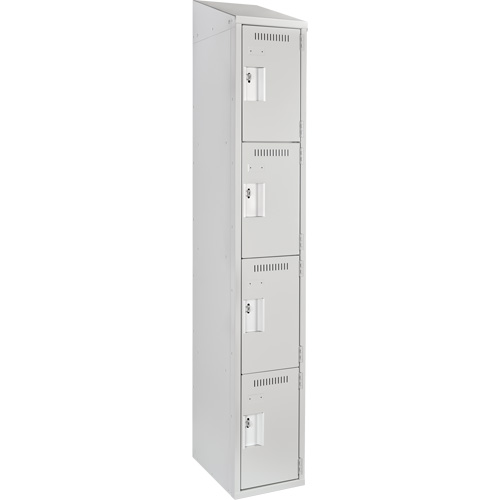 Clean Line Lockers, 4 -tier, 12" x 18" x 78", Steel, Grey, Rivet (Assembled) Seaboard Timber Mart
