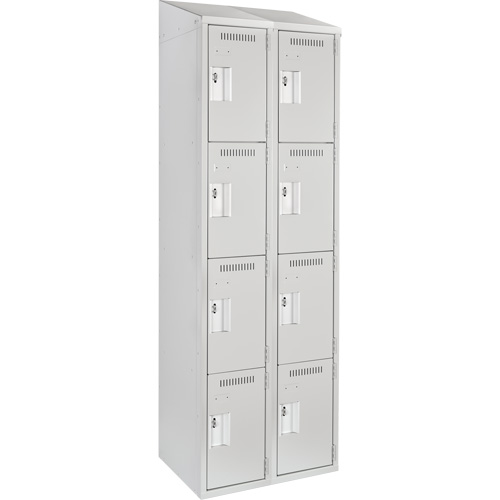 Casiers Clean Line, 4 niveaux, Bloc de 2, 24" x 18" x 78", Acier, Gris, Rivet (assembl&eacute;) Seaboard Timber Mart