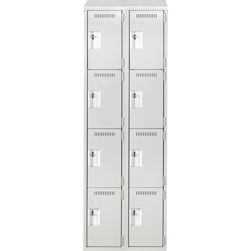 Casiers Clean Line, 4 niveaux, Bloc de 2, 24" x 18" x 78", Acier, Gris, Rivet (assembl&eacute;) Seaboard Timber Mart