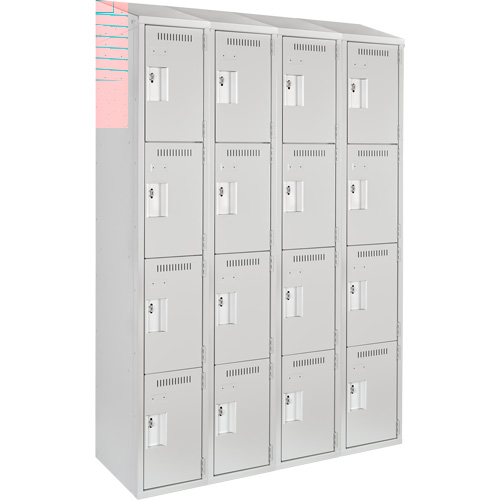 Casiers Clean Line, 4 niveaux, Bloc de 4, 48" x 18" x 78", Acier, Gris, Rivet (assembl&eacute;) Seaboard Timber Mart