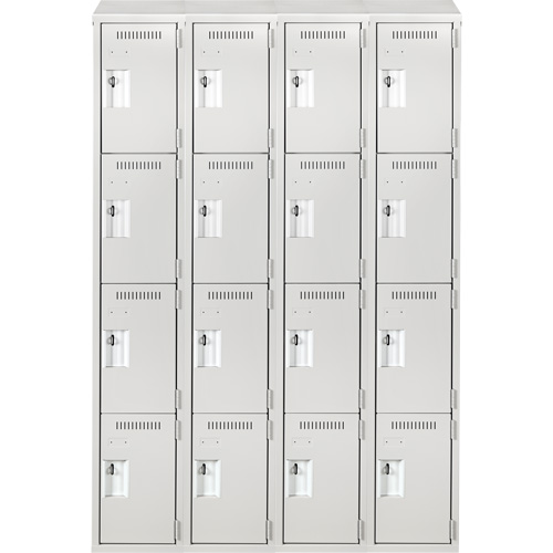 Casiers Clean Line, 4 niveaux, Bloc de 4, 48" x 18" x 78", Acier, Gris, Rivet (assembl&eacute;) Seaboard Timber Mart