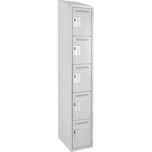 Assembled Clean Line Personal Effects Lockers, 5 -tier, 15" x 78" x 12", Steel Seaboard Timber Mart