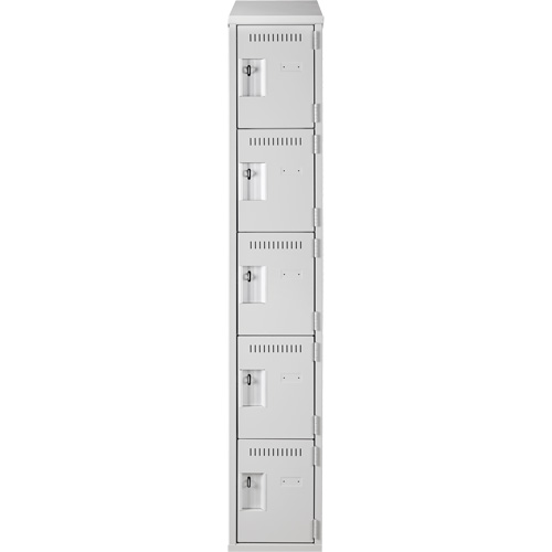 Assembled Clean Line Personal Effects Lockers, 5 -tier, 15" x 78" x 12", Steel Seaboard Timber Mart