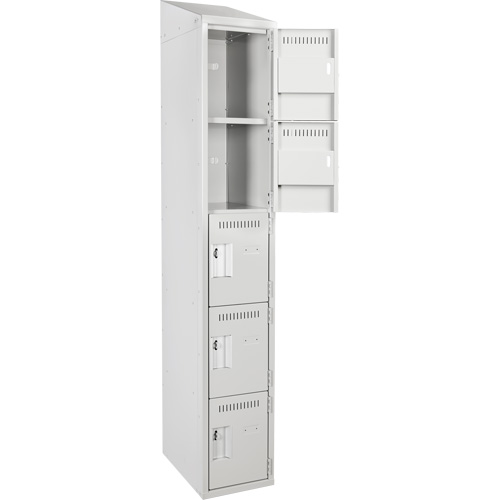 Assembled Clean Line Personal Effects Lockers, 5 -tier, 15" x 78" x 12", Steel Seaboard Timber Mart