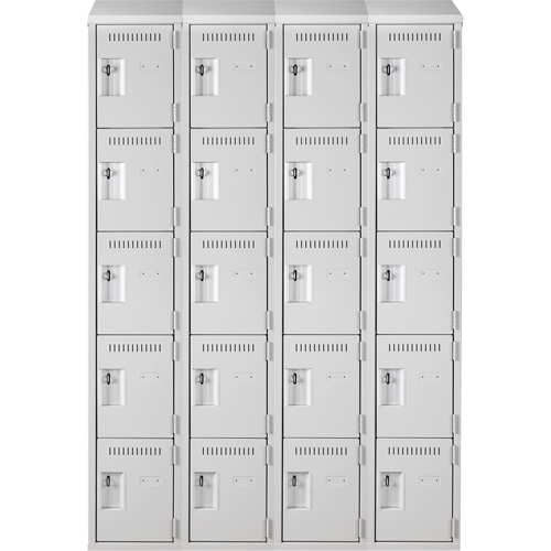 Assembled Clean Line Personal Effects Lockers, 5 -tier, Bank of 4, 15" x 78" x 48", Steel Seaboard Timber Mart