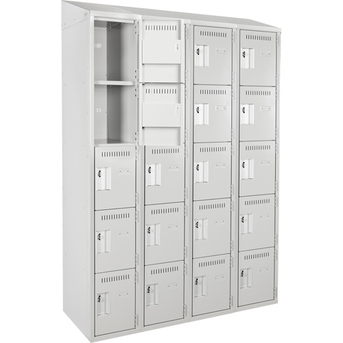 Assembled Clean Line Personal Effects Lockers, 5 -tier, Bank of 4, 15" x 78" x 48", Steel Seaboard Timber Mart