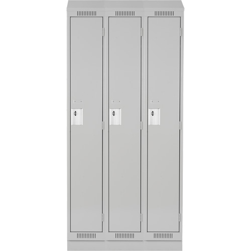 Clean Line Lockers, Bank of 3, 36" x 18" x 82", Steel, Grey, Rivet (Assembled) Seaboard Timber Mart