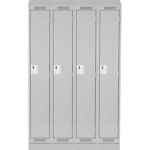 Clean Line Lockers, Bank of 4, 48" x 18" x 82", Steel, Grey, Rivet (Assembled) Seaboard Timber Mart
