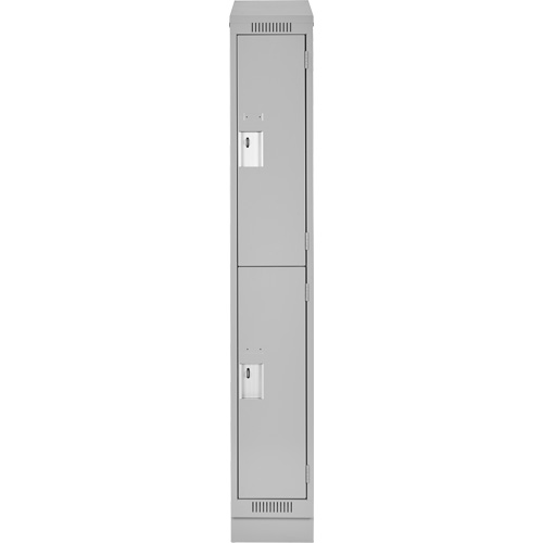 Clean Line Lockers, 2 -tier, 12" x 18" x 82", Steel, Grey, Rivet (Assembled) Seaboard Timber Mart