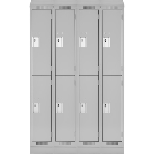 Clean Line Lockers, 2 -tier, Bank of 4, 48" x 18" x 82", Steel, Grey, Rivet (Assembled) Seaboard Timber Mart