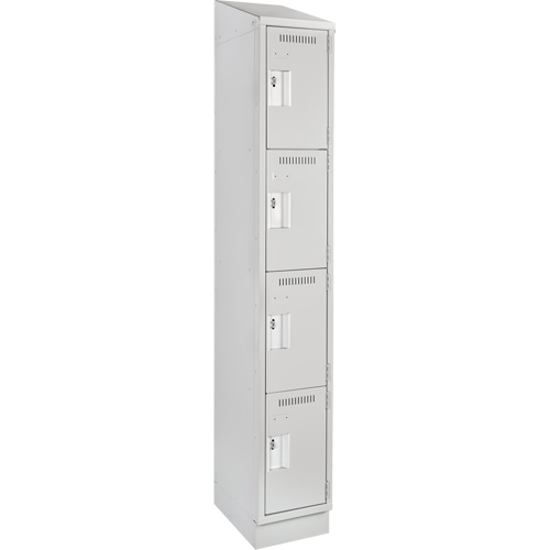 Clean Line Lockers, 4 -tier, 12" x 18" x 82", Steel, Grey, Rivet (Assembled) Seaboard Timber Mart