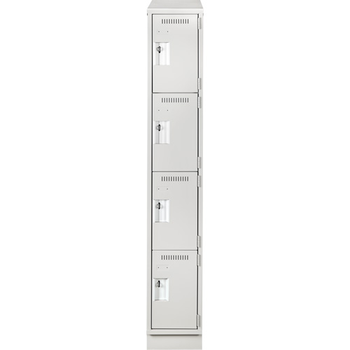 Clean Line Lockers, 4 -tier, 12" x 18" x 82", Steel, Grey, Rivet (Assembled) Seaboard Timber Mart