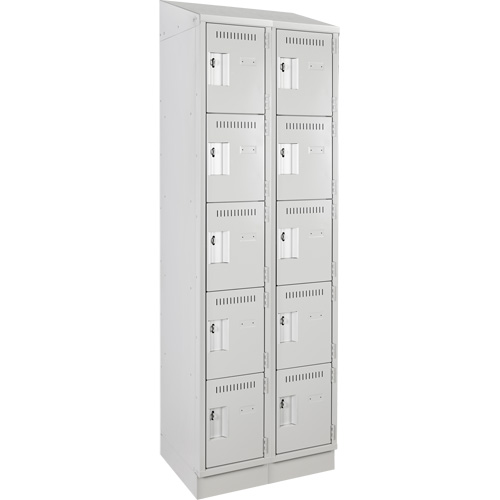 Assembled Clean Line Personal Effects Lockers, 5 -tier, Bank of 2, 12" x 82" x 24", Steel Seaboard Timber Mart