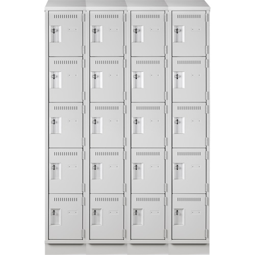 Assembled Clean Line Personal Effects Lockers, 5 -tier, Bank of 4, 15" x 82" x 48", Steel Seaboard Timber Mart