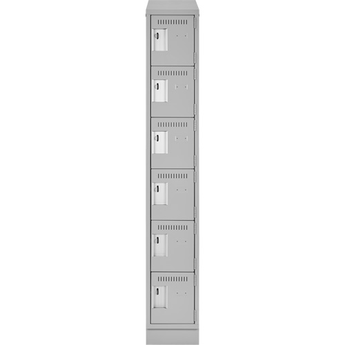 Clean Line Lockerette, 6 -tier, 12" x 18" x 82", Steel, Grey, Rivet (Assembled) Seaboard Timber Mart
