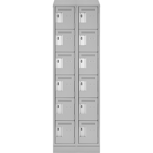Clean Line Lockerette, 6 -tier, Bank of 2, 24" x 18" x 82", Steel, Grey, Rivet (Assembled) Seaboard Timber Mart
