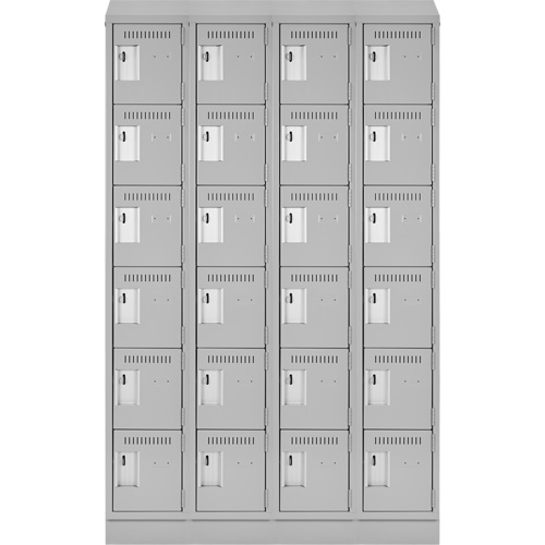 Clean Line Lockerette, 6 -tier, Bank of 4, 48" x 18" x 82", Steel, Grey, Rivet (Assembled) Seaboard Timber Mart