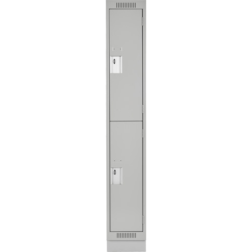 Clean Line Lockers, 2 -tier, 12" x 12" x 76", Steel, Grey, Rivet (Assembled) Seaboard Timber Mart