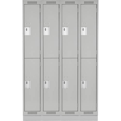 Clean Line Lockers, 2 -tier, Bank of 4, 48" x 12" x 76", Steel, Grey, Rivet (Assembled) Seaboard Timber Mart