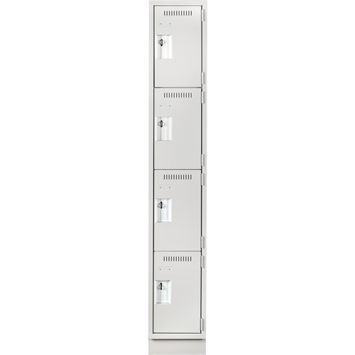 Casiers Clean Line, 4 niveaux, 12" x 12" x 76", Acier, Gris, Rivet (assembl&eacute;) Seaboard Timber Mart